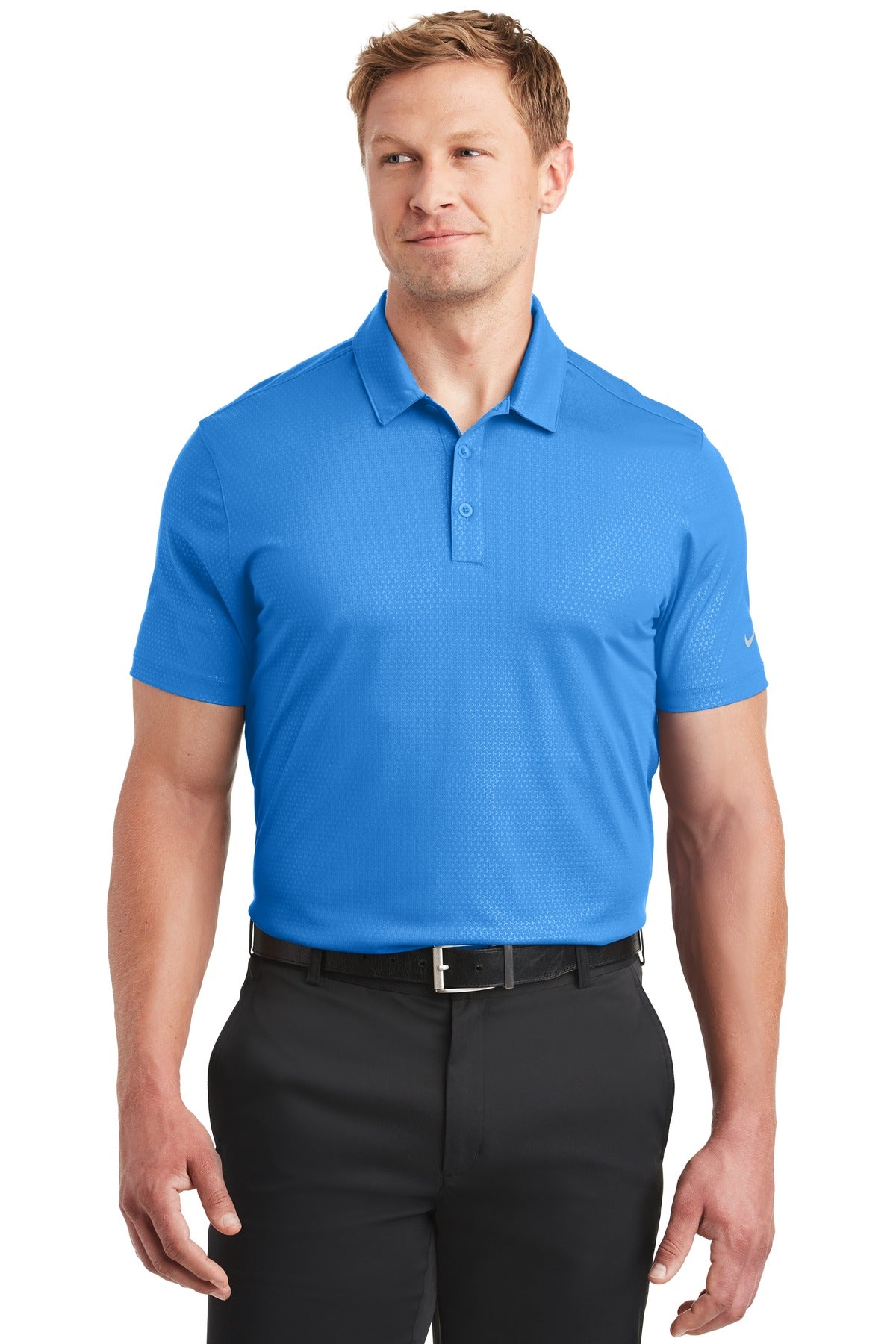 Custom Embroidered - Nike Dri-FIT Embossed Tri-Blade Polo. 838964