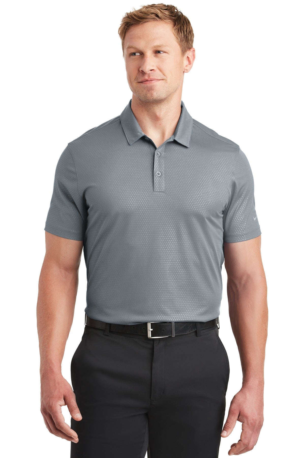 Custom Embroidered - Nike Dri-FIT Embossed Tri-Blade Polo. 838964