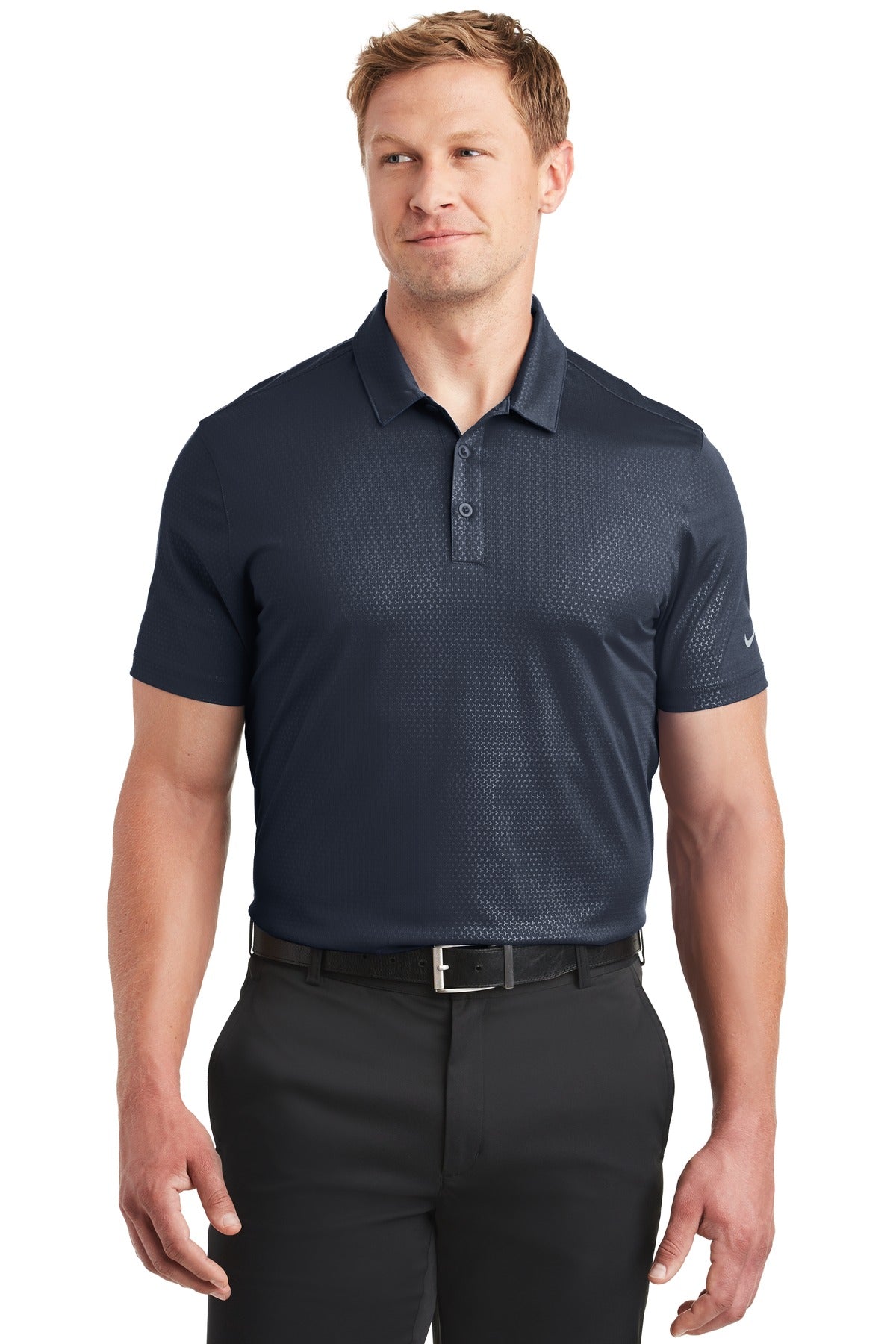 Custom Embroidered - Nike Dri-FIT Embossed Tri-Blade Polo. 838964