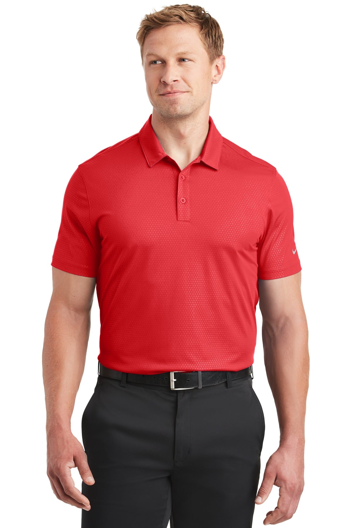 Custom Embroidered - Nike Dri-FIT Embossed Tri-Blade Polo. 838964