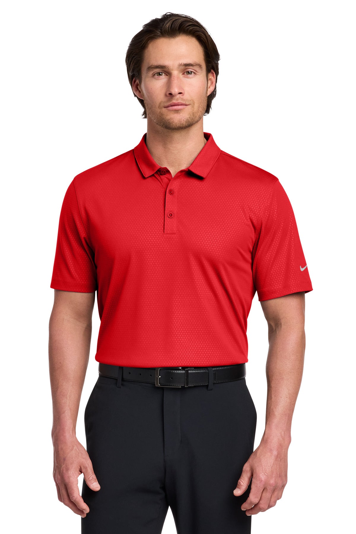 Custom Embroidery or DTF Print - Nike Dri-FIT Embossed Tri-Blade Polo. 838964