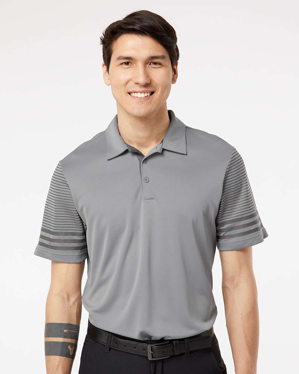 Custom Embroidery - Adidas - Striped Sleeve Polo - A490