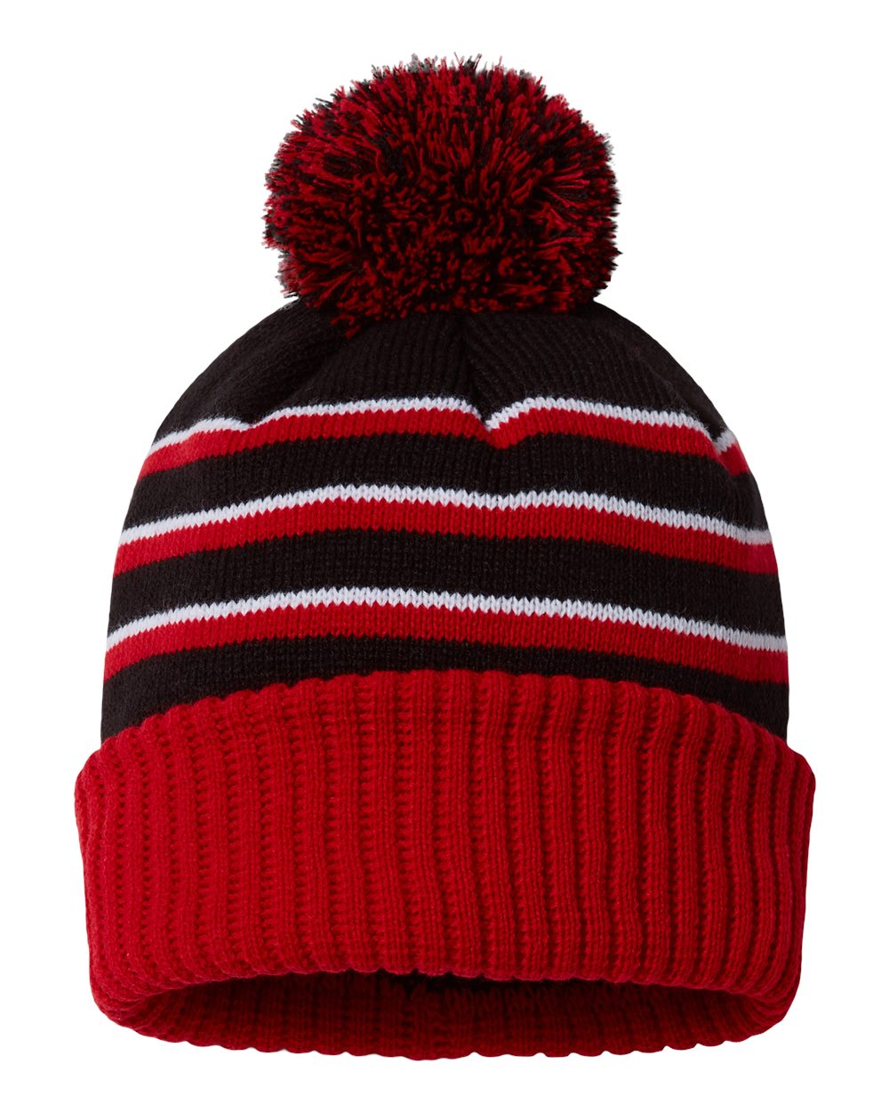 Custom Embroidery - Richardson - Stripe Pom Cuffed Beanie - 134