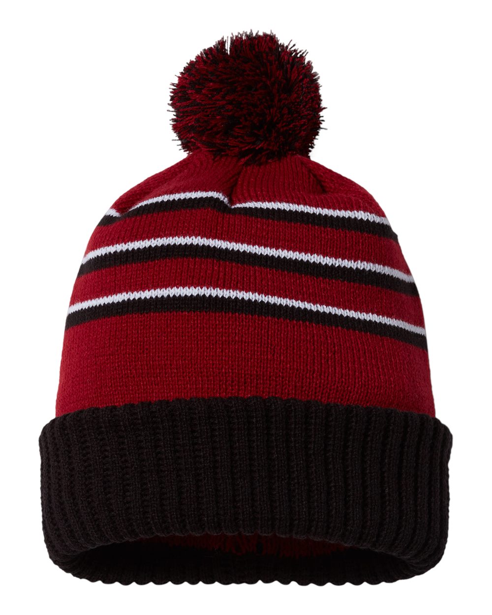 Custom Embroidery - Richardson - Stripe Pom Cuffed Beanie - 134