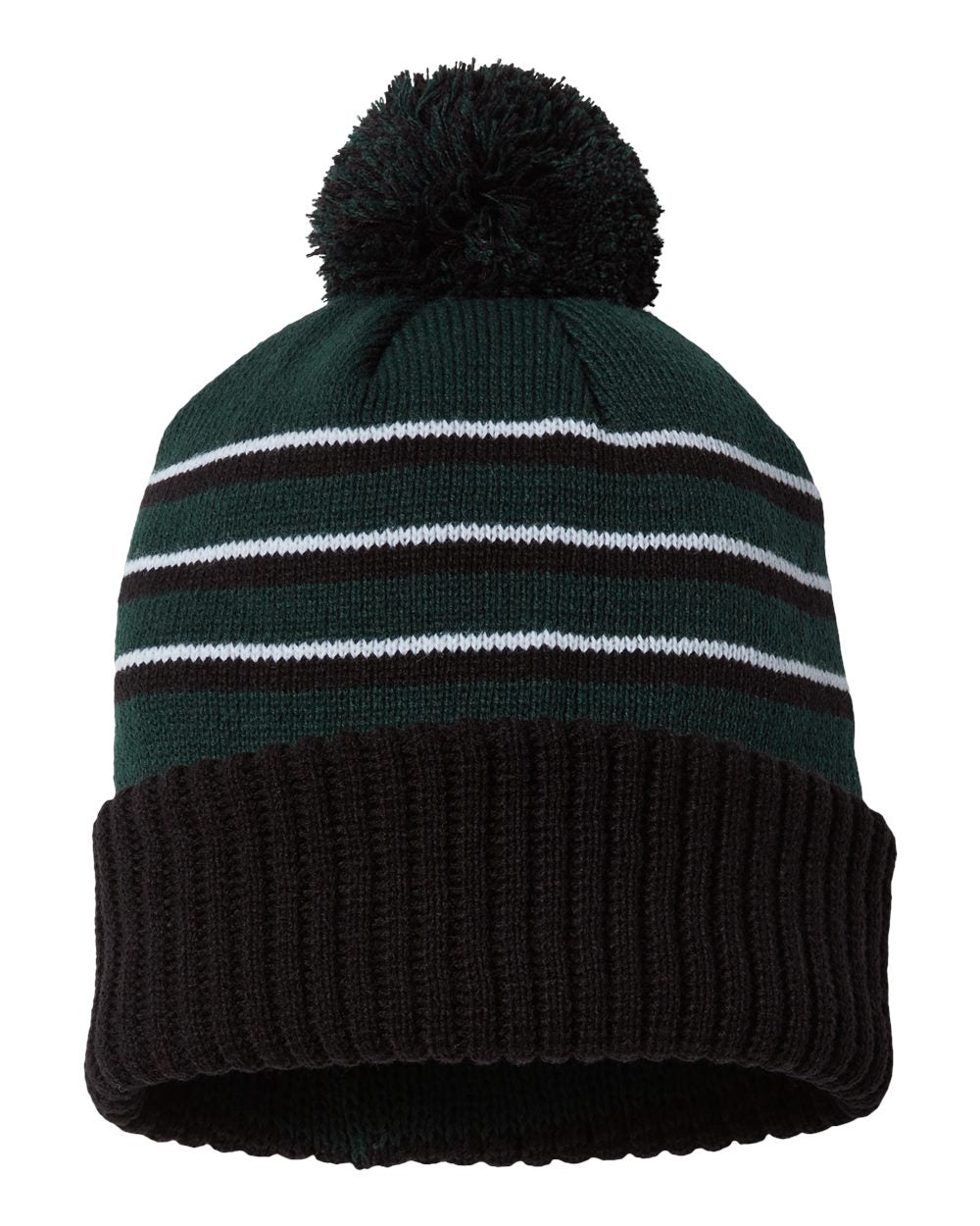 Custom Embroidery - Richardson - Stripe Pom Cuffed Beanie - 134