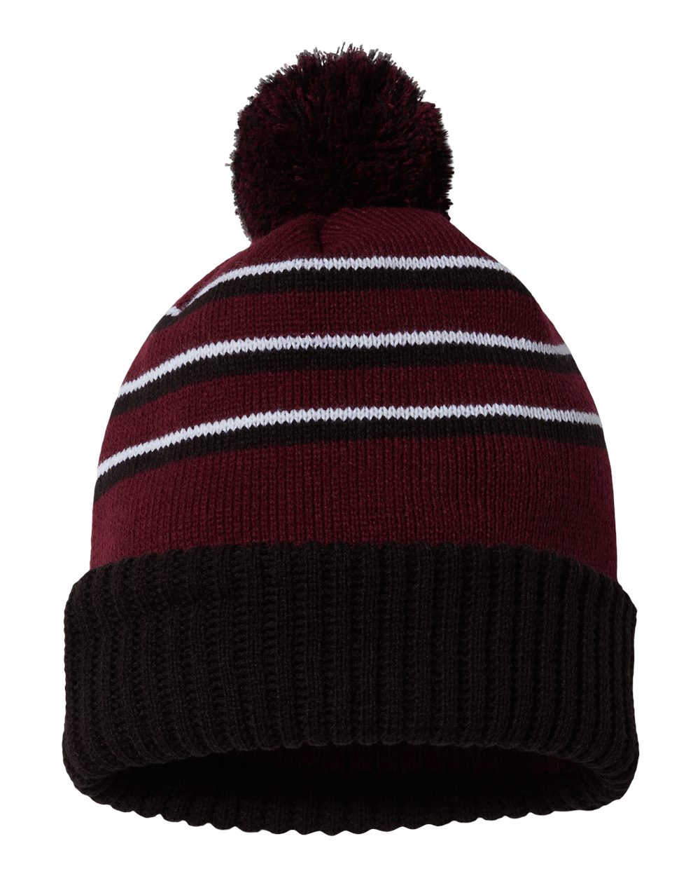 Custom Embroidery - Richardson - Stripe Pom Cuffed Beanie - 134