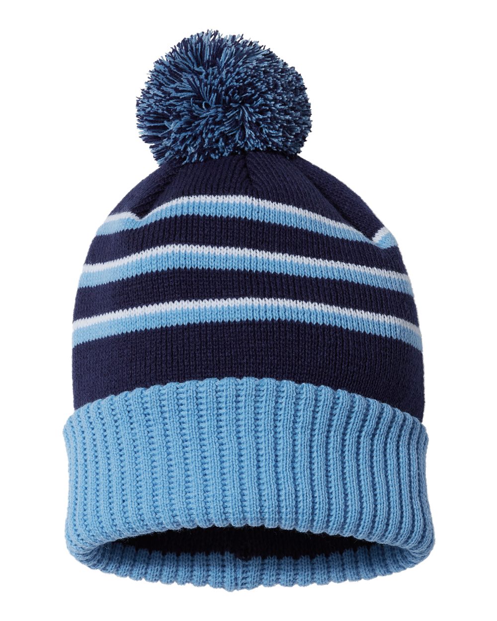 Custom Embroidery - Richardson - Stripe Pom Cuffed Beanie - 134