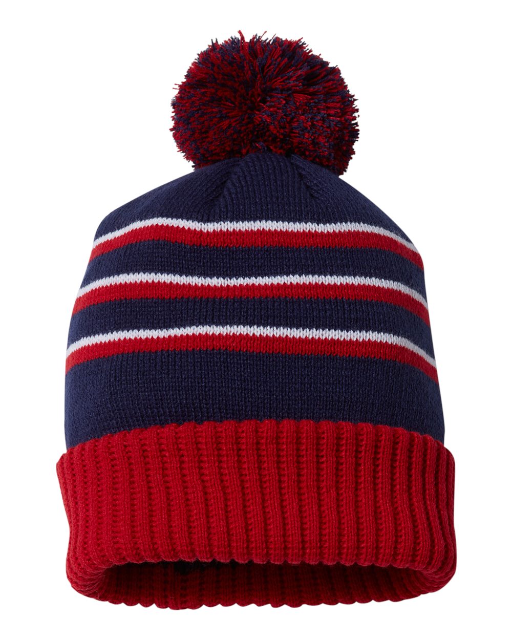 Custom Embroidery - Richardson - Stripe Pom Cuffed Beanie - 134