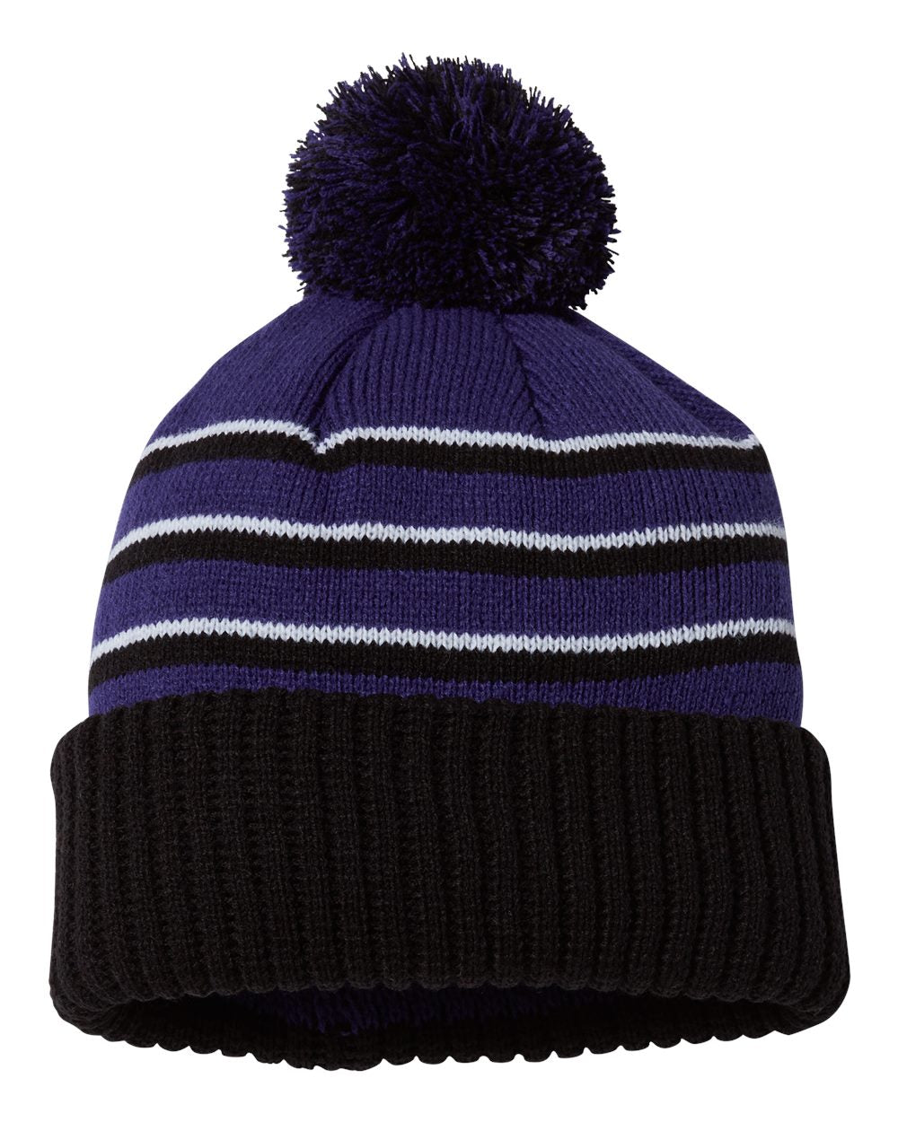 Custom Embroidery - Richardson - Stripe Pom Cuffed Beanie - 134