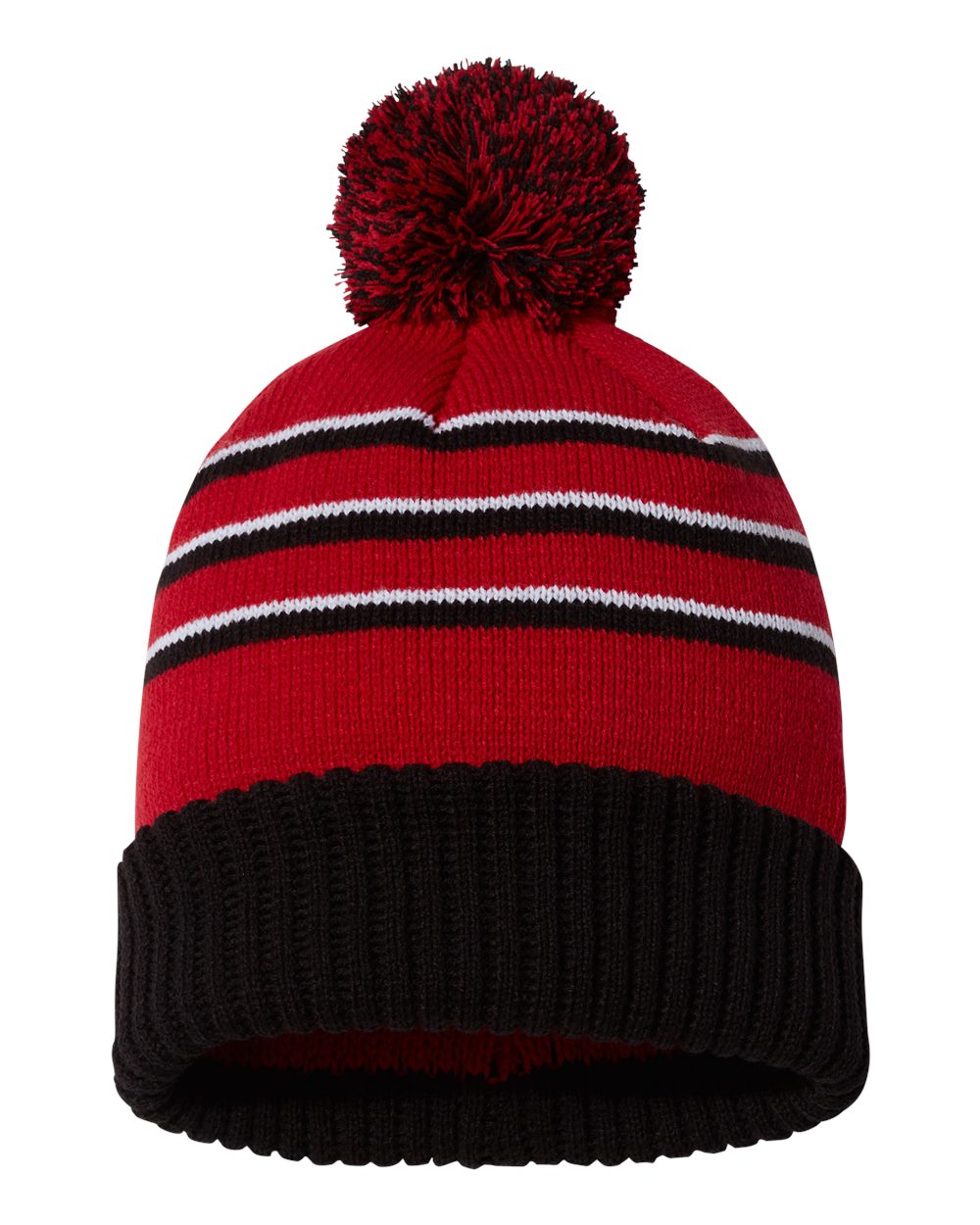 Custom Embroidery - Richardson - Stripe Pom Cuffed Beanie - 134