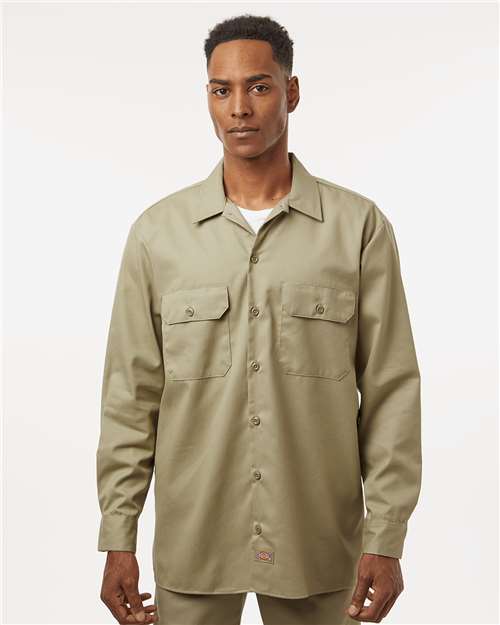 Custom Embroidered - Dickies - Men's Long Sleeve Work Shirt - 5574