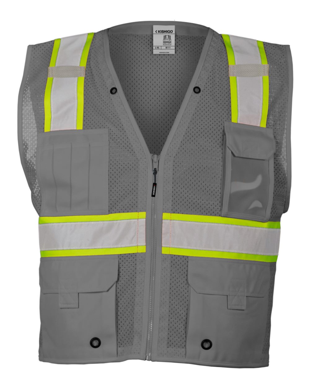 Custom Embroidery - Kishigo - EV Series® Enhanced Visibility Multi-Pocket Mesh Vest - B100-111