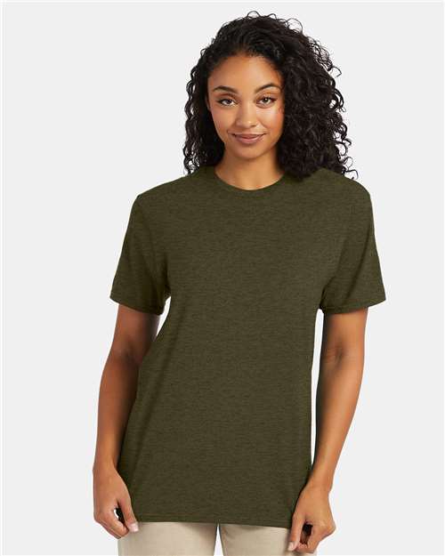 Custom Embroidered - Hanes - Perfect-T T-Shirt - Military Green Heather - 4980