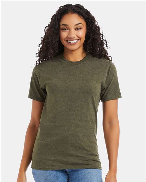 Custom Embroidered - Hanes - Beefy-T® T-Shirt - Military Green Heather - 5180