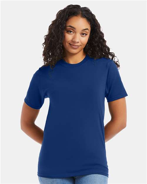 Custom Embroidered - Hanes - Beefy-T® T-Shirt - Regal Navy - 5180