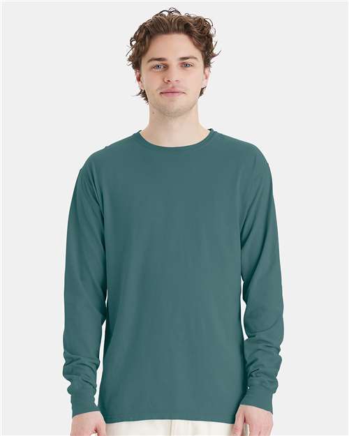 Custom Embroidered - ComfortWash by Hanes - Garment-Dyed Long Sleeve T-Shirt - Cactus - GDH200