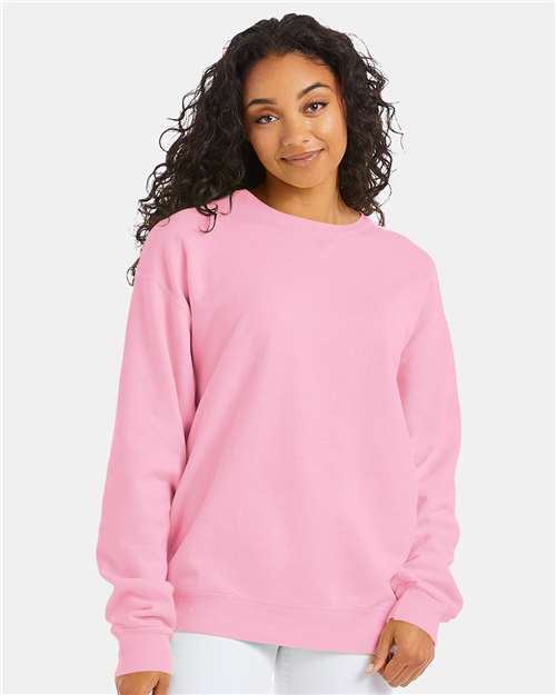 Custom Embroidered - ComfortWash by Hanes - Unisex Garment-Dyed Crewneck Sweatshirt - Cotton Candy - GDH400