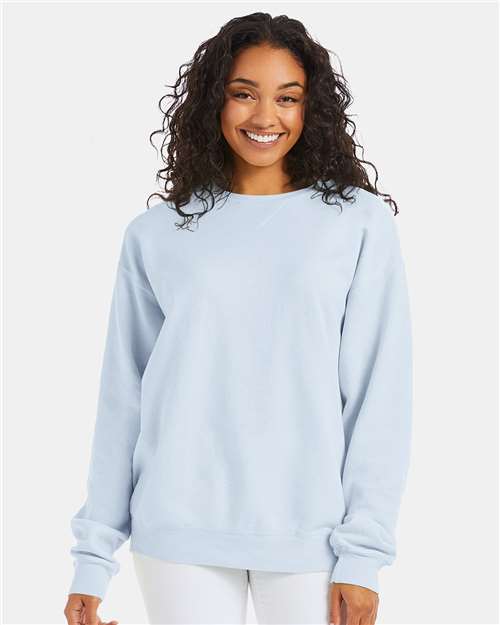 Custom Embroidered - ComfortWash by Hanes - Garment-Dyed Crewneck Sweatshirt - Soothing Blue - GDH400