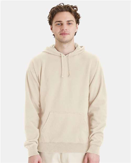 Custom Embroidered - ComfortWash by Hanes - Unisex Garment-Dyed Hooded Sweatshirt - Parchment - GDH450