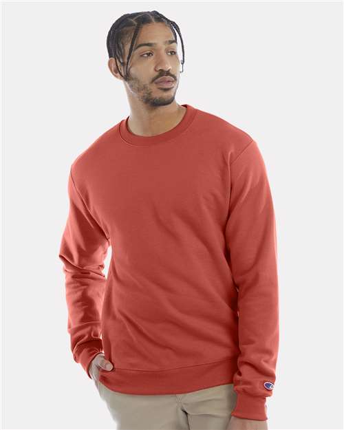 Custom Embroidered - Champion - Powerblend® Crewneck Sweatshirt - Red River Clay - S600