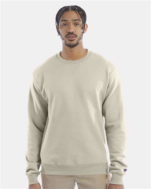 Custom Embroidered - Champion - Powerblend® Crewneck Sweatshirt - Sand - S600