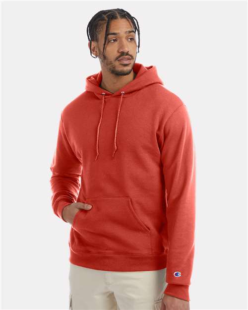 Custom Embroidered - Champion - Powerblend® Hooded Sweatshirt - Red River Clay - S700