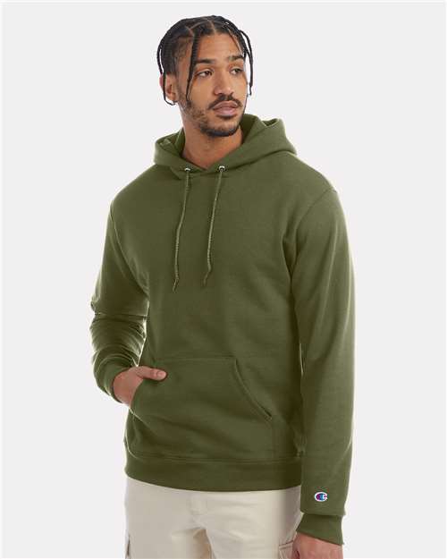 Custom Embroidered - Champion - Powerblend® Hooded Sweatshirt - Fresh Olive - S700