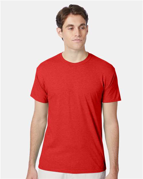 Custom Embroidered - Hanes - Perfect-T Triblend T-Shirt - Poppy Red Heather - 42TB