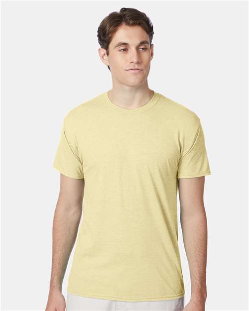 Custom Embroidered - Hanes - Perfect-T Triblend T-Shirt - Lemon Meringue Heather - 42TB