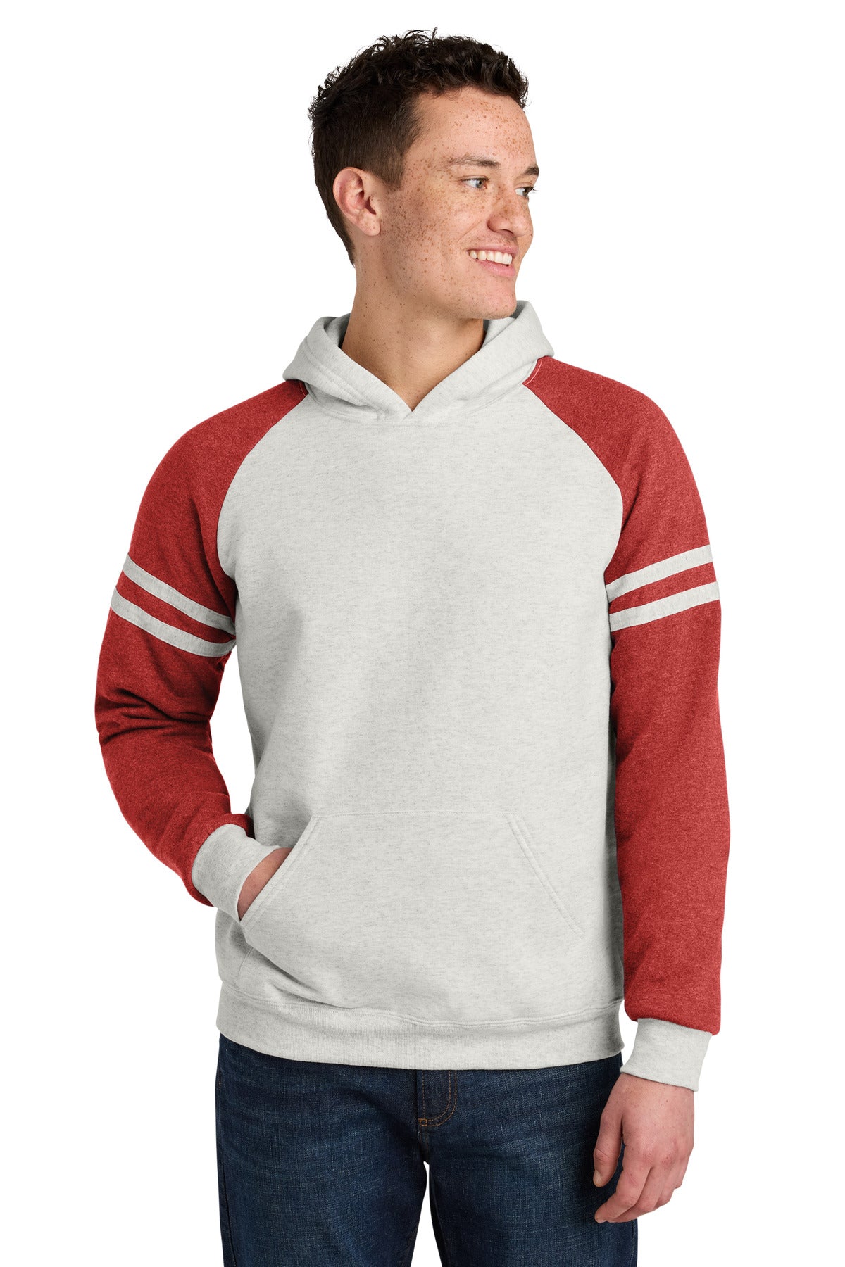 Custom Embroidery or DTF Print - Jerzees ®  Unisex NuBlend ®  Varsity Colorblock Hooded Sweatshirt 97C