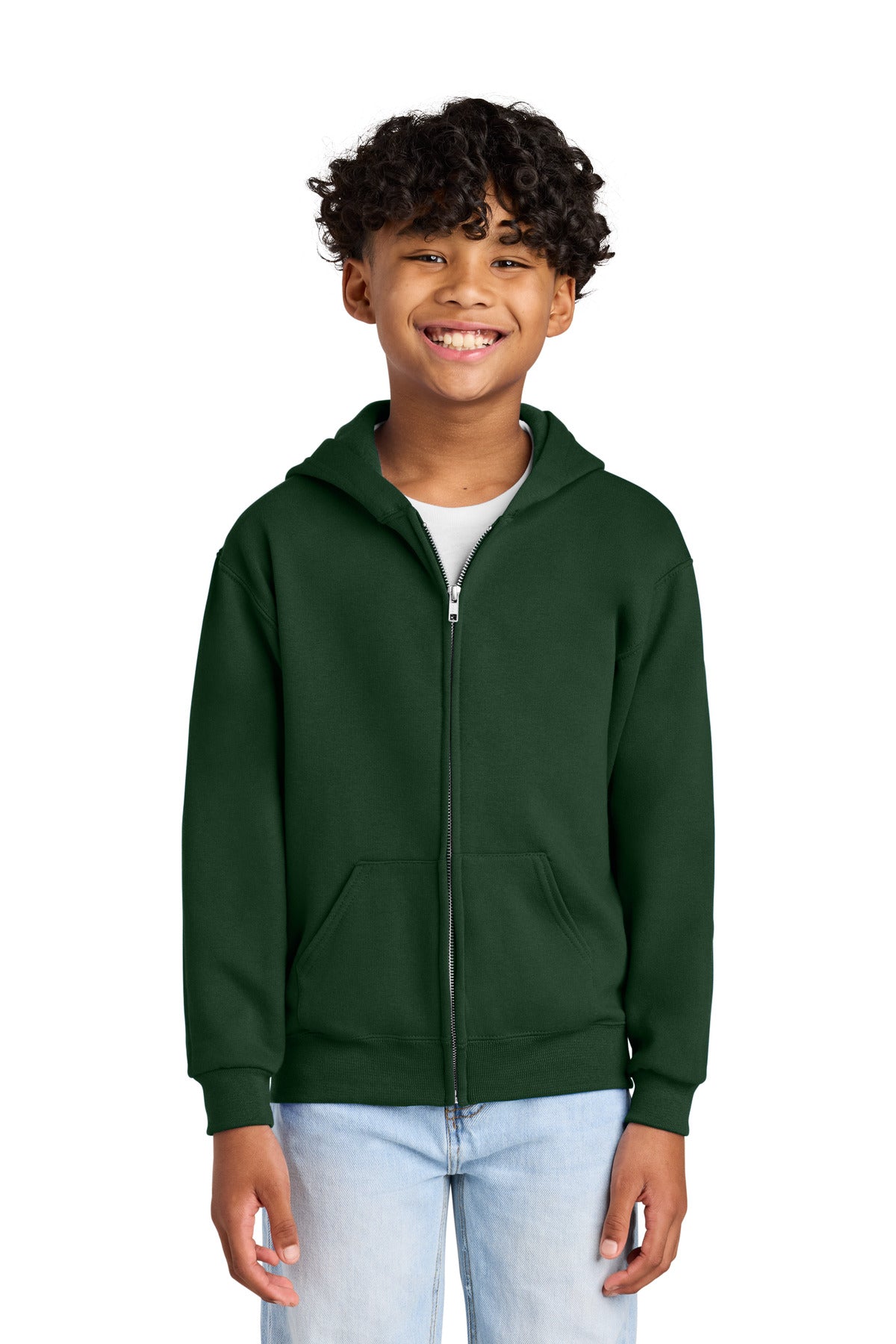 Custom Embroidery or DTF Print - Jerzees ®  - Youth NuBlend ®  Full-Zip Hooded Sweatshirt.  993B
