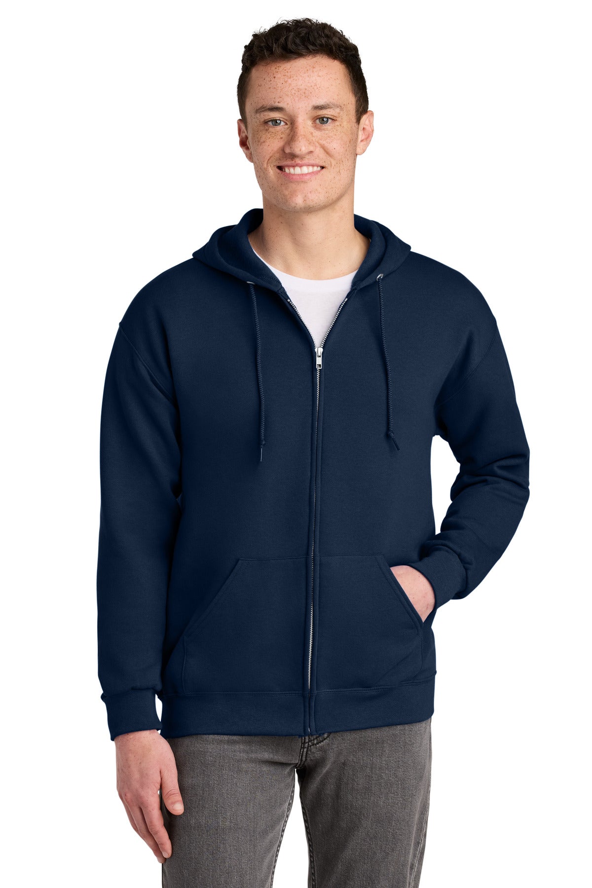 Custom Embroidery or DTF Print - Jerzees ®  - NuBlend ®  Full-Zip Hooded Sweatshirt.  993M