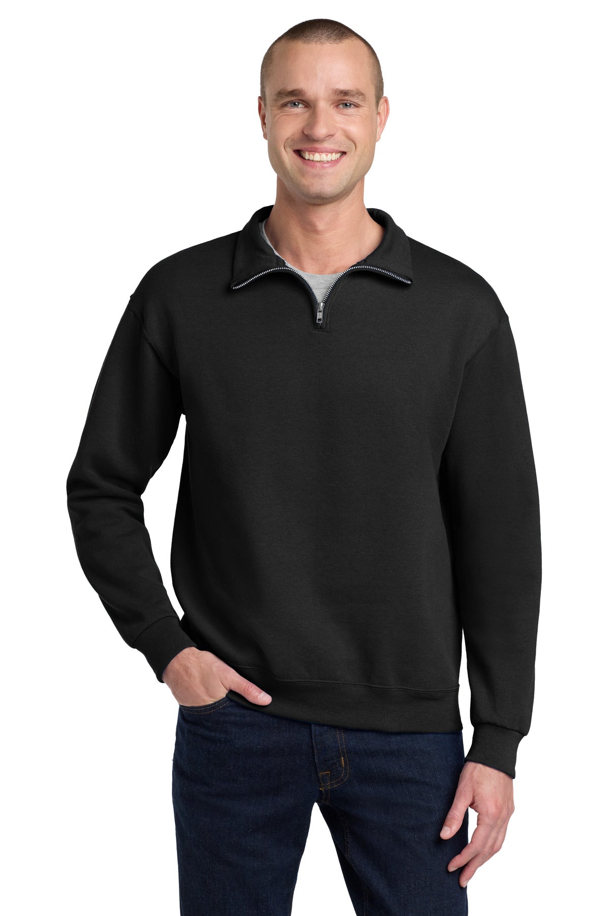 Custom Embroidery or DTF Print - Jerzees ®  - NuBlend ®  1/4-Zip Cadet Collar Sweatshirt. 995M
