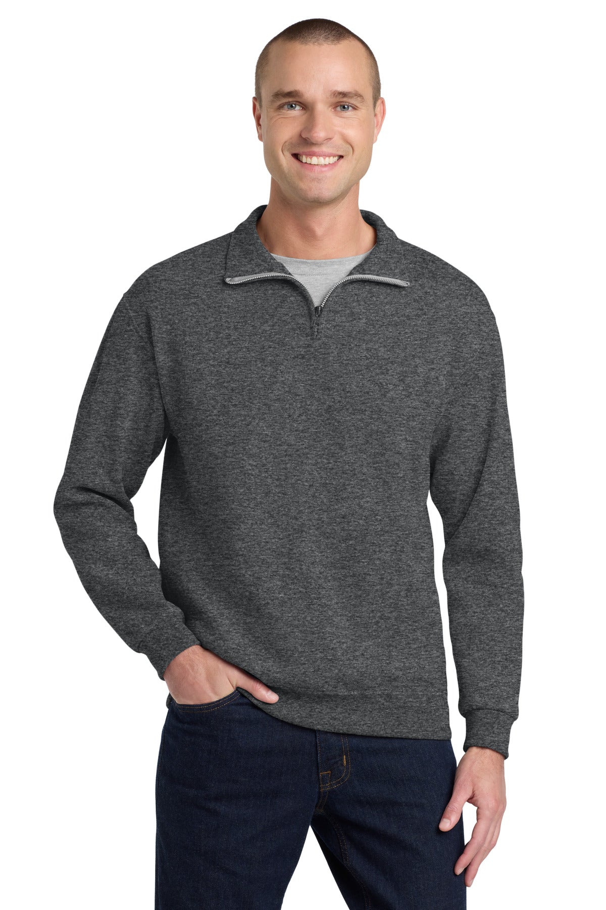 Custom Embroidery or DTF Print - Jerzees ®  - NuBlend ®  1/4-Zip Cadet Collar Sweatshirt. 995M