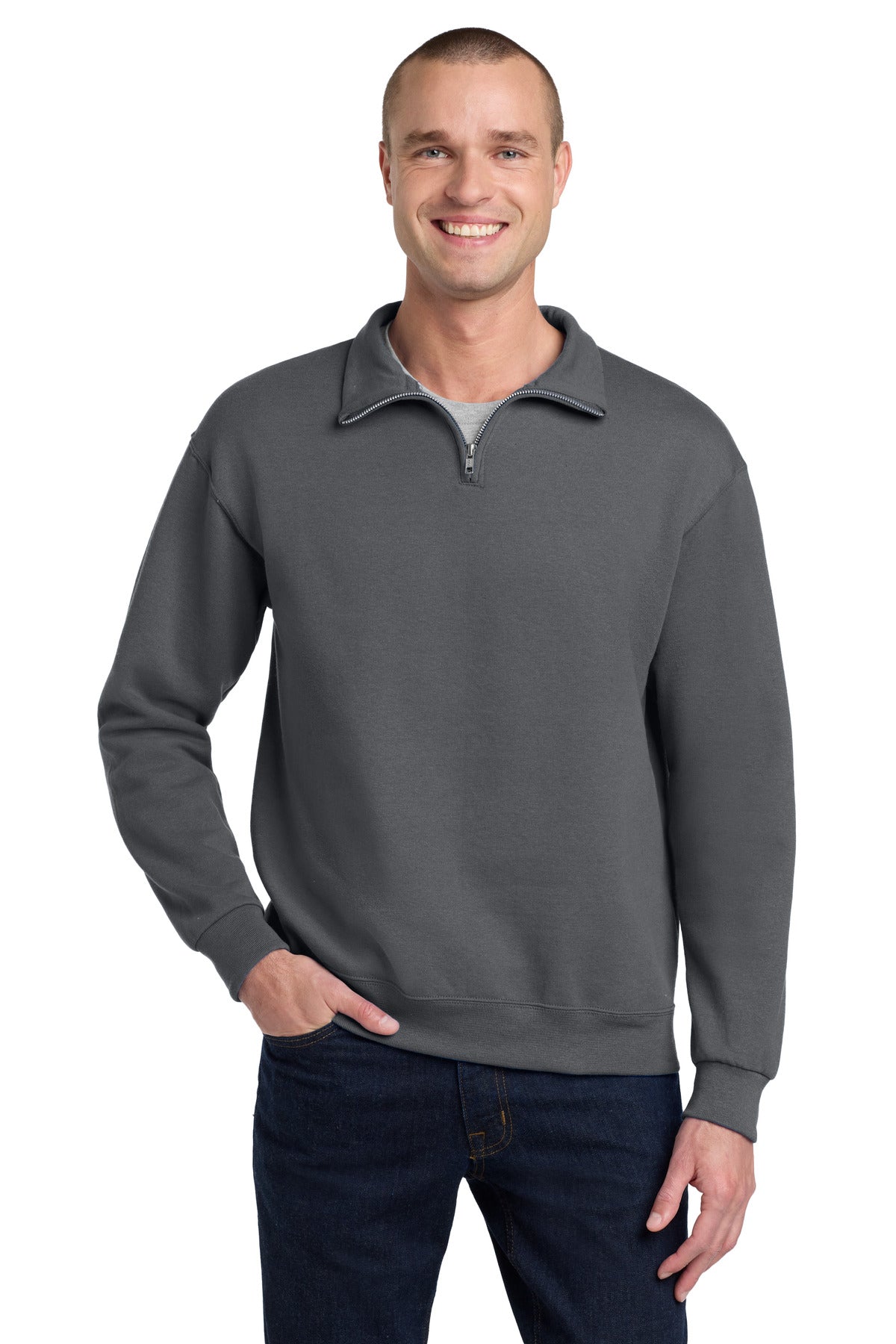 Custom Embroidery or DTF Print - Jerzees ®  - NuBlend ®  1/4-Zip Cadet Collar Sweatshirt. 995M