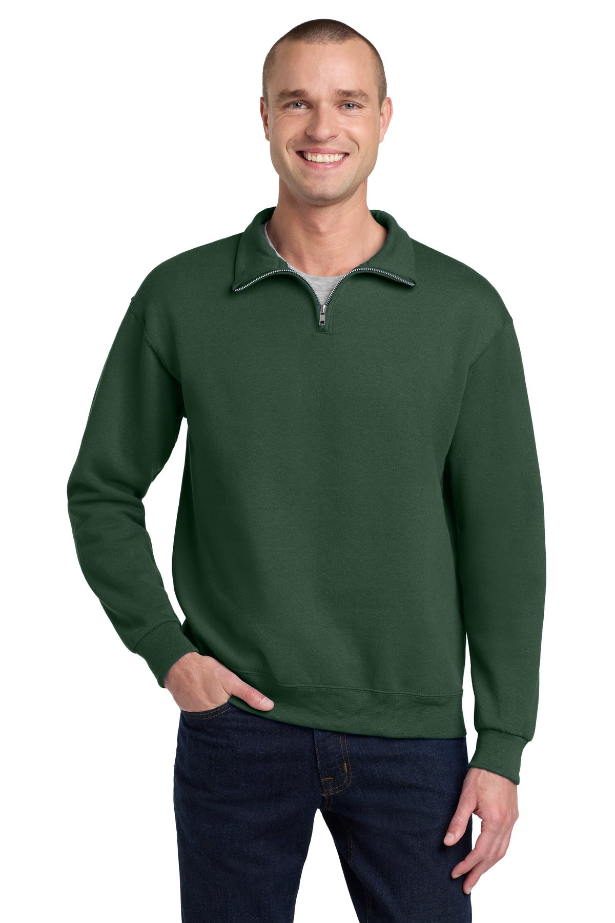 Custom Embroidery or DTF Print - Jerzees ®  - NuBlend ®  1/4-Zip Cadet Collar Sweatshirt. 995M