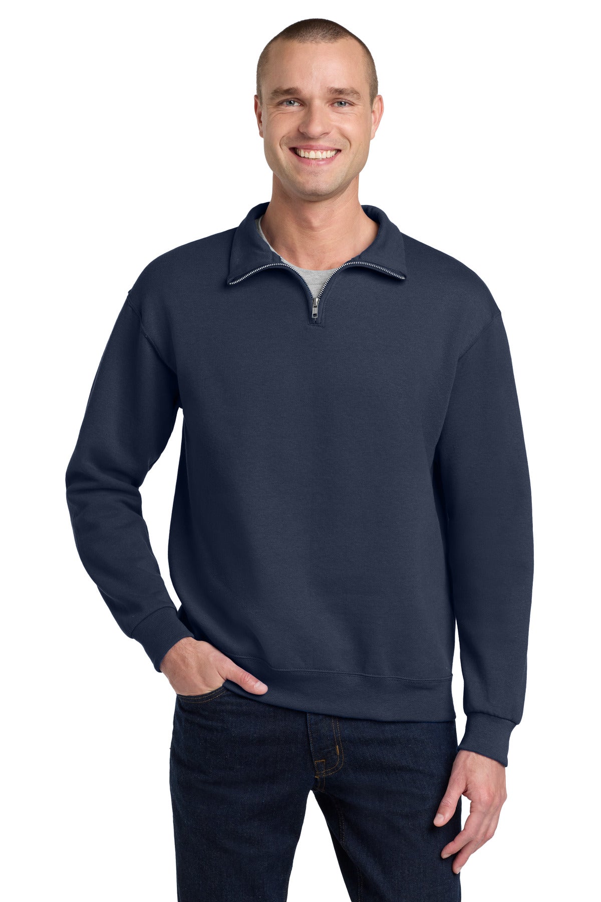 Custom Embroidery or DTF Print - Jerzees ®  - NuBlend ®  1/4-Zip Cadet Collar Sweatshirt. 995M