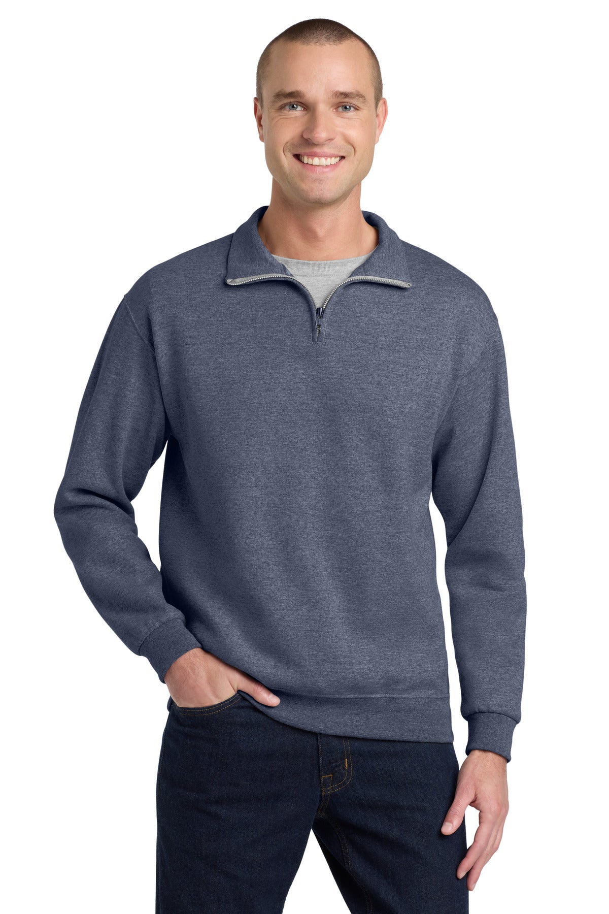 Custom Embroidery or DTF Print - Jerzees ®  - NuBlend ®  1/4-Zip Cadet Collar Sweatshirt. 995M