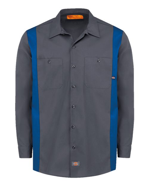 Custom Embroidered - Dickies - Men's Tall Industrial Colorblocked Long Sleeve Shirt - 5524T