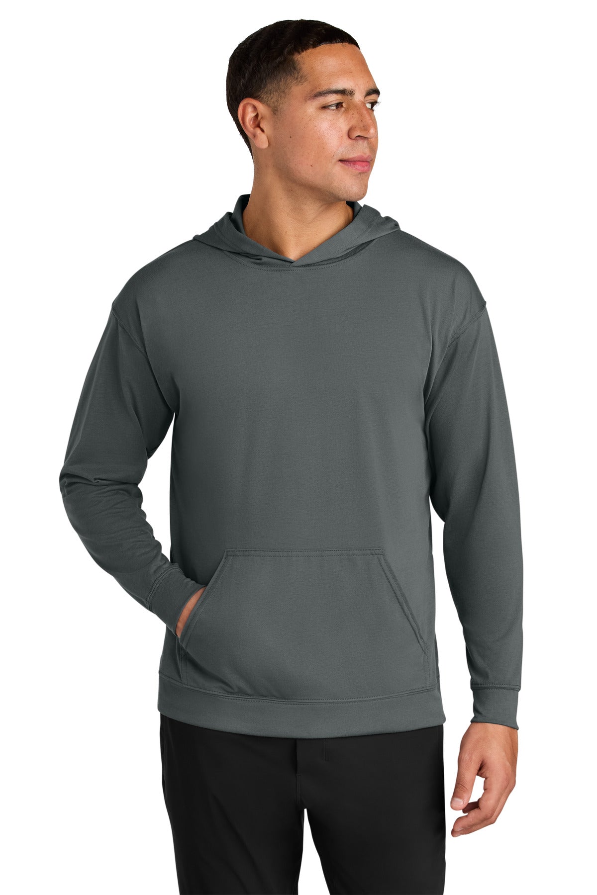 Custom Embroidery or DTF Print - A4 Softek Long Sleeve Hooded Tee A4N3528