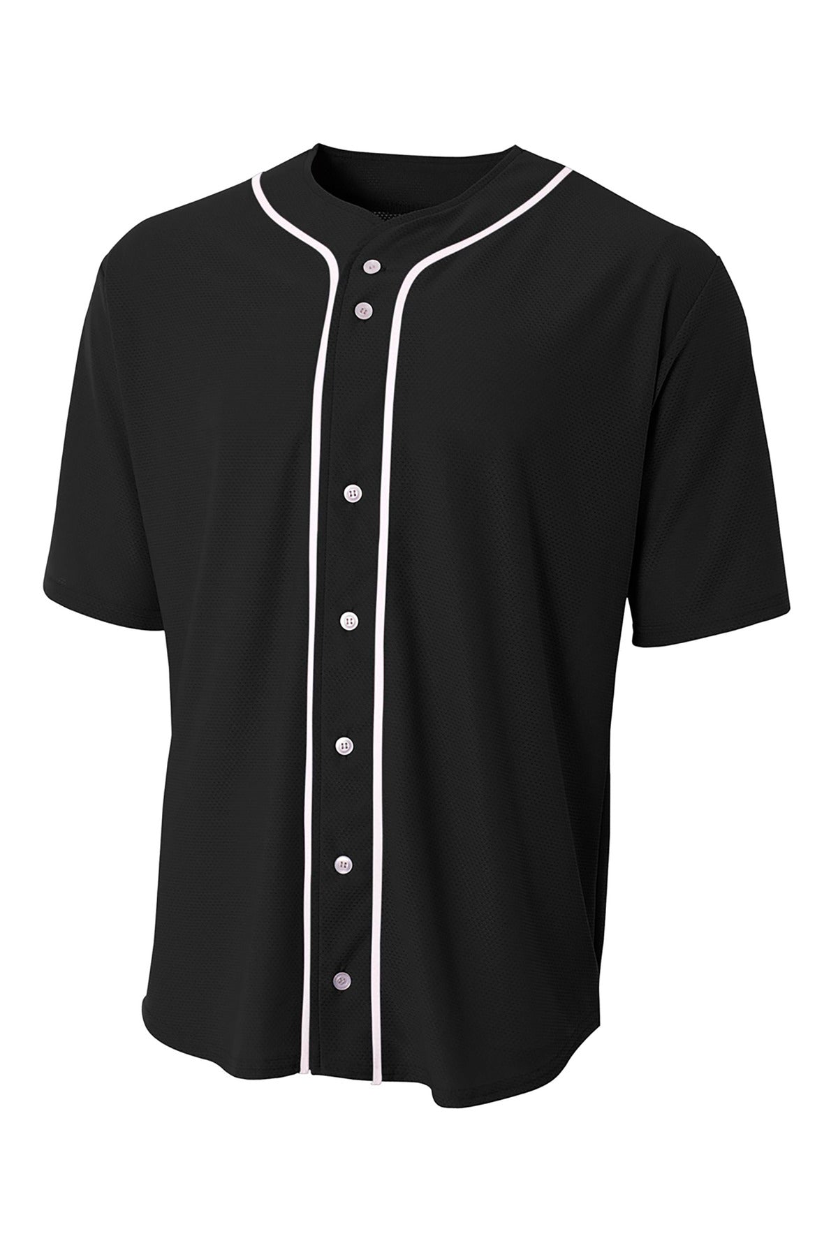 Custom Embroidery or DTF Print - A4 Short Sleeve Full-Button Baseball Top A4N4184