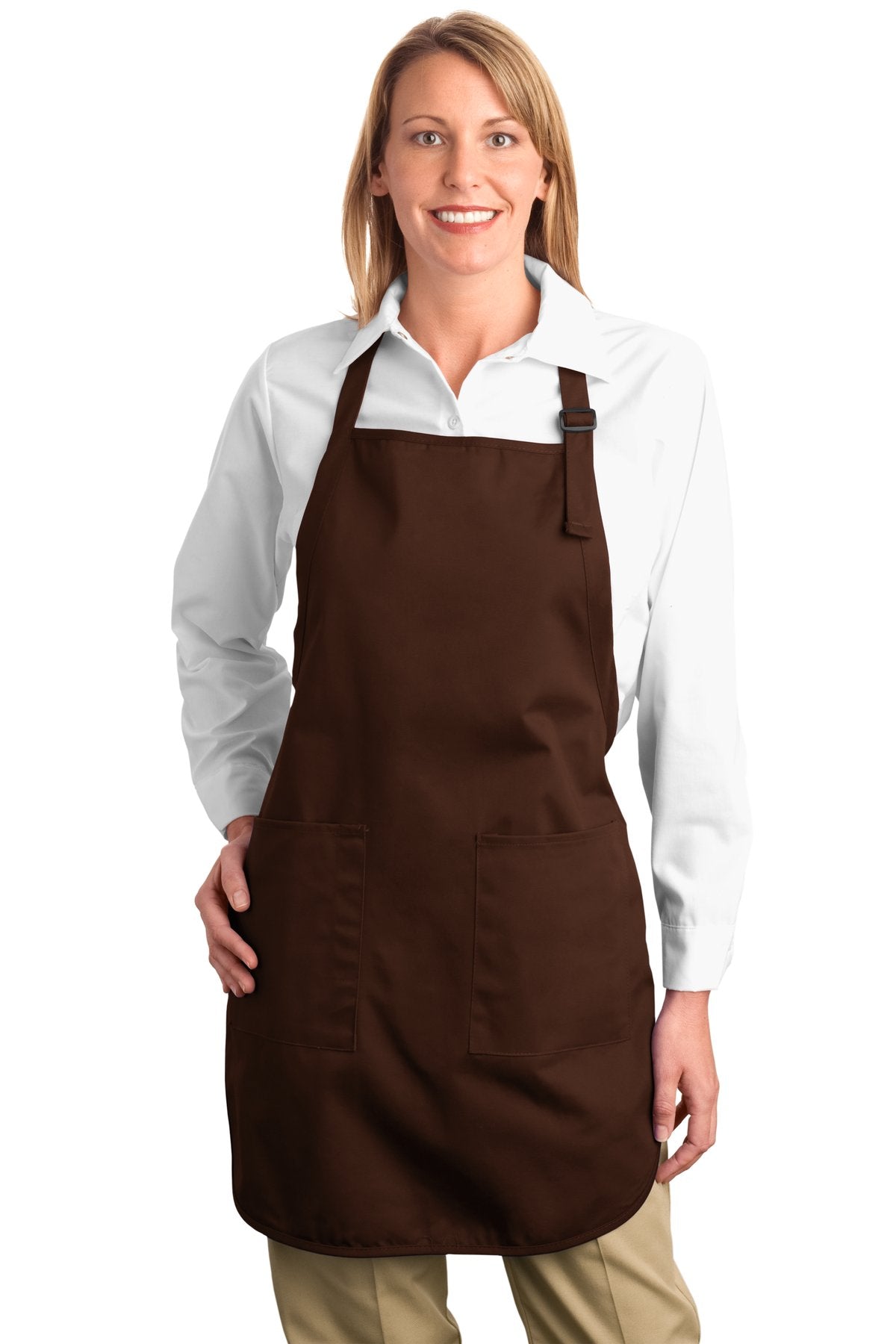 Custom Embroidery or DTF Print - Port Authority ®  Full-Length Apron with Pockets.  A500