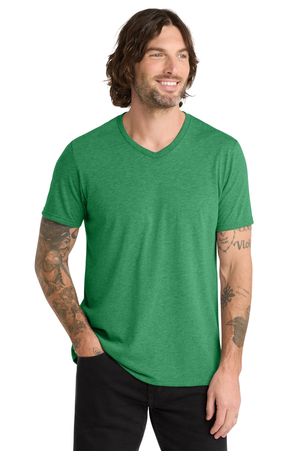 Custom Embroidery or DTF Print - Allmade  ®  Unisex Tri-Blend V-Neck Tee AL2014