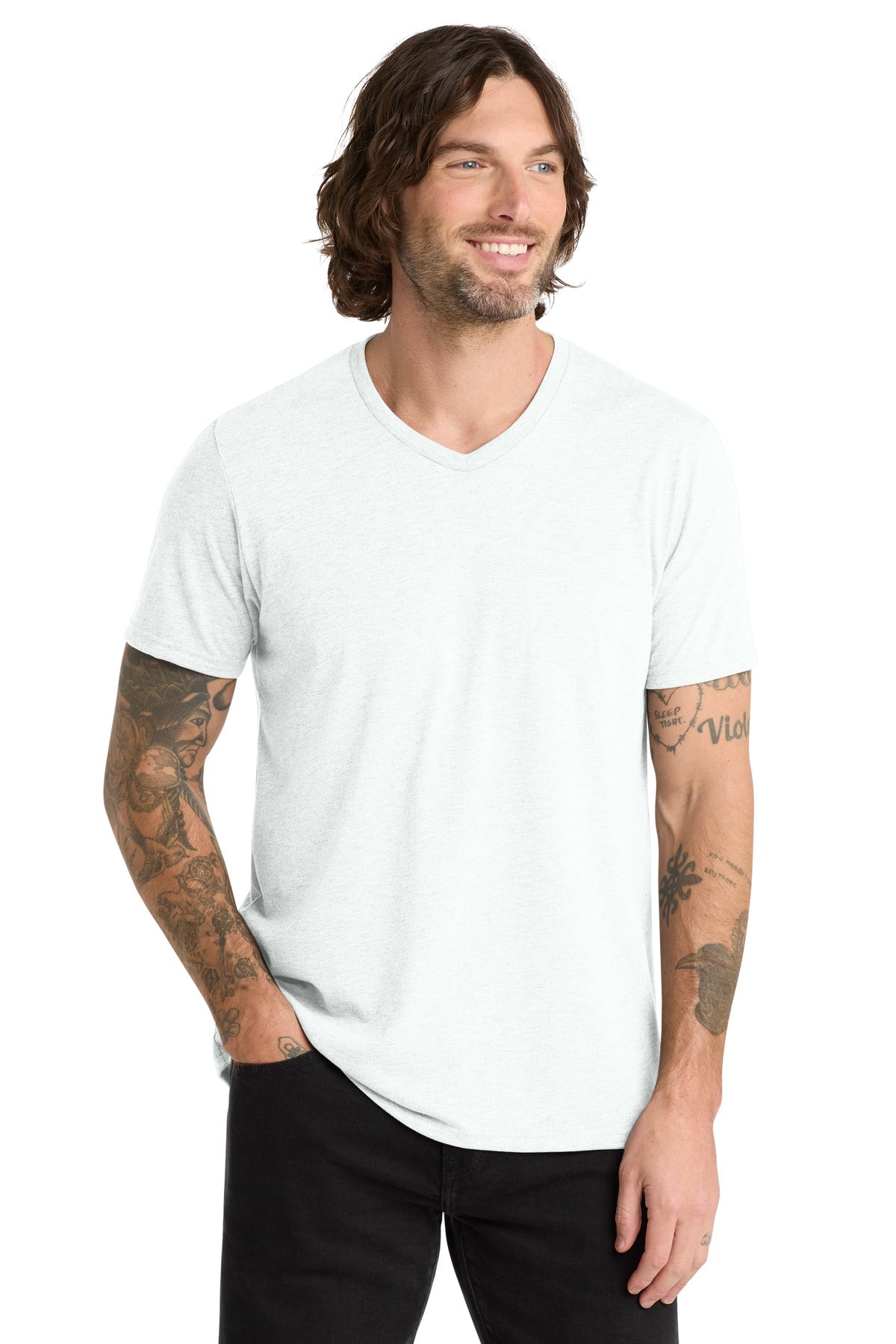 Custom Embroidery or DTF Print - Allmade  ®  Unisex Tri-Blend V-Neck Tee AL2014