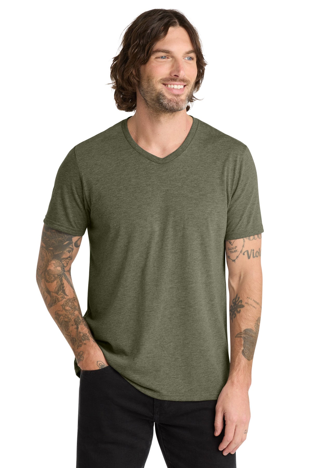 Custom Embroidery or DTF Print - Allmade  ®  Unisex Tri-Blend V-Neck Tee AL2014