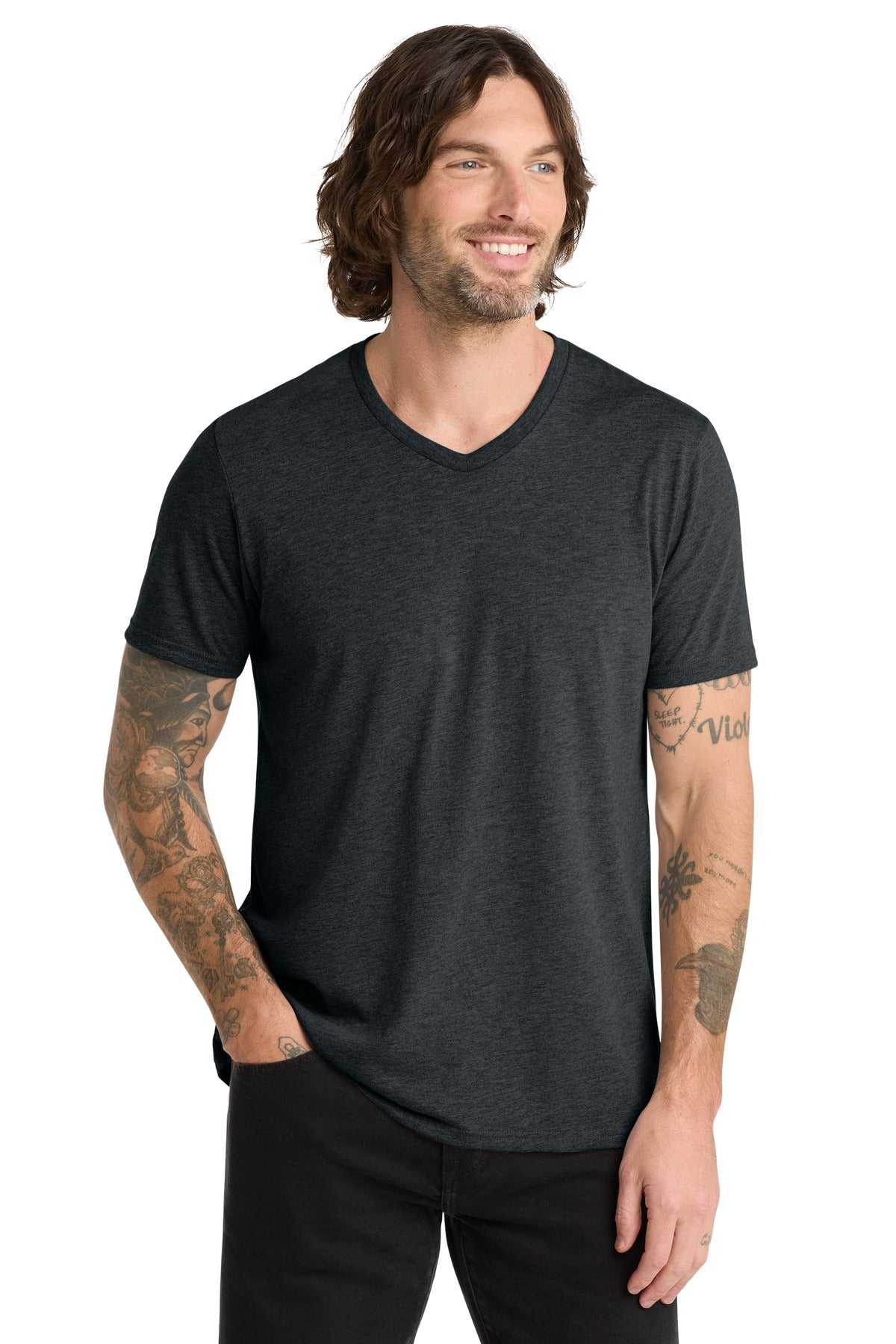Custom Embroidery or DTF Print - Allmade  ®  Unisex Tri-Blend V-Neck Tee AL2014