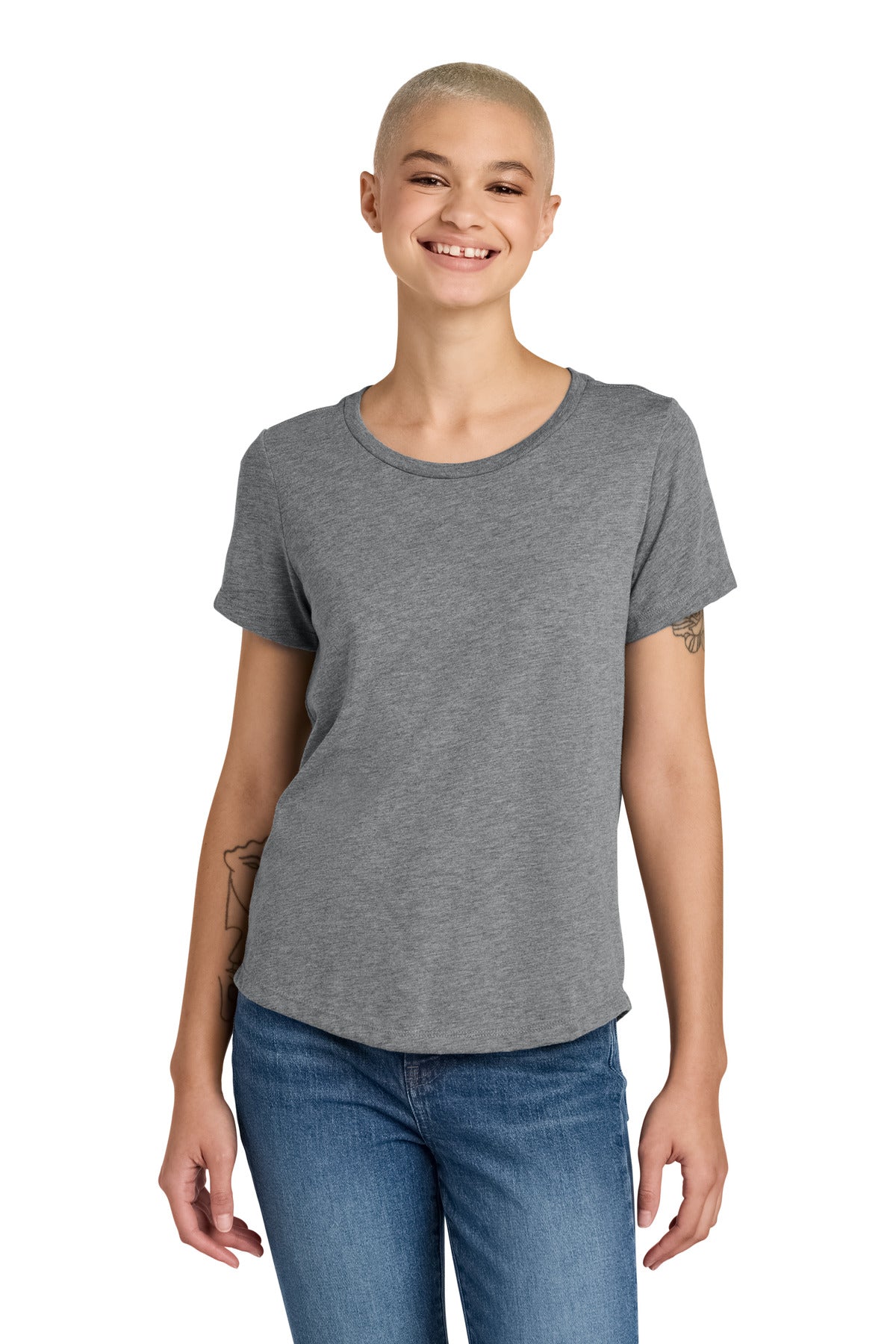 Custom Embroidery or DTF Print - Allmade ®  Women's Relaxed Tri-Blend Scoop Neck Tee AL2015