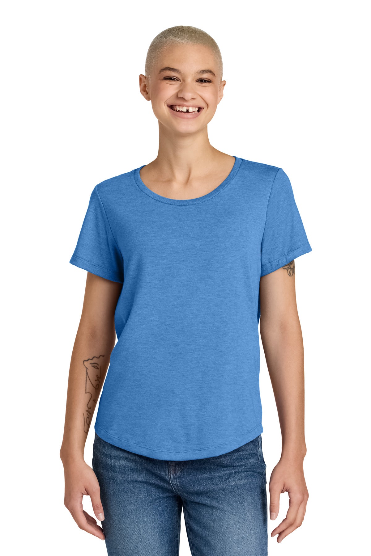 Custom Embroidery or DTF Print - Allmade ®  Women's Relaxed Tri-Blend Scoop Neck Tee AL2015