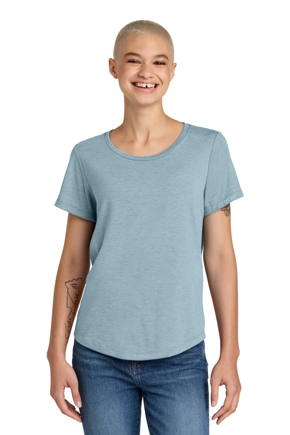 Custom Embroidery or DTF Print - Allmade ®  Women's Relaxed Tri-Blend Scoop Neck Tee AL2015