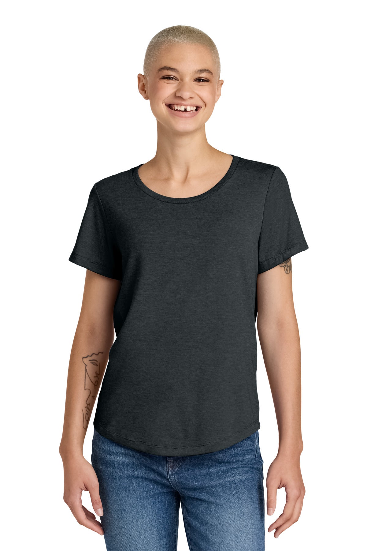 Custom Embroidery or DTF Print - Allmade ®  Women's Relaxed Tri-Blend Scoop Neck Tee AL2015